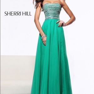 Sherri Hill 1539 Emerald Green Dress